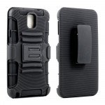 Wholesale Samsung Galaxy Note 3 Armor Shell Case Stand and Holster (Black Black)